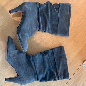 Grey suede booties -8.5
